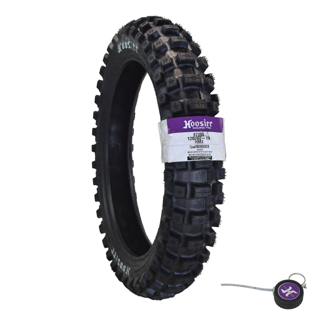 Hoosier Racing Tire 120/80-19 HMX Dirt Bike Rear Tube Type Tire with Hoosier Keychain