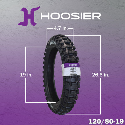 Hoosier Racing Tire 120/80-19 HMX Dirt Bike Rear Tube Type Tire with Hoosier Keychain