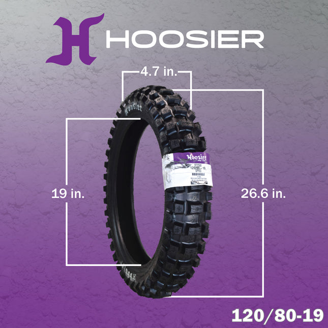 Hoosier Racing Tire 120/80-19 Spec HMX Dirt Bike Rear Tube Type Tire with Hoosier Keychain