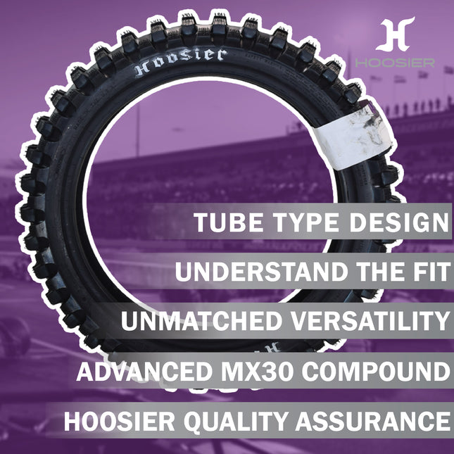 Hoosier Racing Tire 120/80-19 Spec HMX Dirt Bike Rear Tube Type Tire with Hoosier Keychain