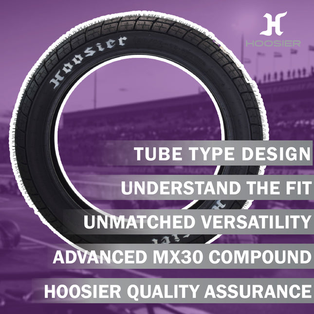 Hoosier Racing Tire 130/80-19 FT30 Flat Track Dirt Bike Front Tube Type Tire with Hoosier Keychain