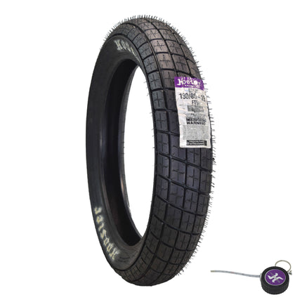 Hoosier Racing Tire 130/80-19 FT50 Flat Track Dirt Bike Front Tube Type Tire with Hoosier Keychain