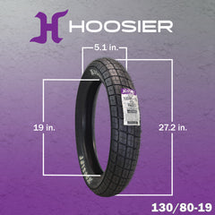 Hoosier Racing Tire 130/80-19 FT50 Flat Track Dirt Bike Front Tube Type Tire with Hoosier Keychain