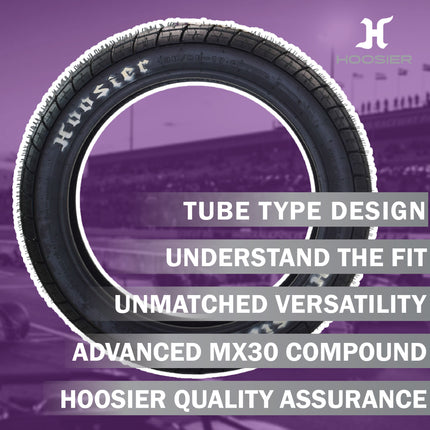 Hoosier Racing Tire 130/80-19 FT50 Flat Track Dirt Bike Front Tube Type Tire with Hoosier Keychain