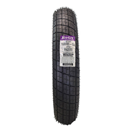 Hoosier Racing Tire 130/80-19 FT50 Flat Track Dirt Bike Front Tube Type Tire with Hoosier Keychain
