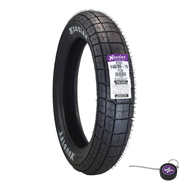 Hoosier Racing Tire 140/80-19 FT30 Flat Track Dirt Bike Rear Tube Type Tire with Hoosier Keychain