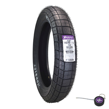 Hoosier Racing Tire 140/80-19 FT40 Flat Track Dirt Bike Rear Tube Type Tire with Hoosier Keychain
