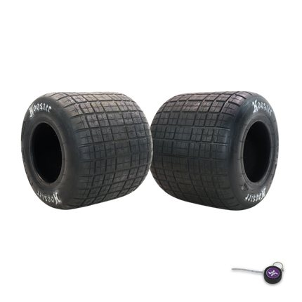 Hoosier 11970D50A Dirt Oval Treaded Kart Tire - 12.0/9.0-6 D50A Compound Bias-Ply Tire Designed for Quarter Midgets and Go-Karts  Includes Collector Miniature Tire Keychain (2 Pack)