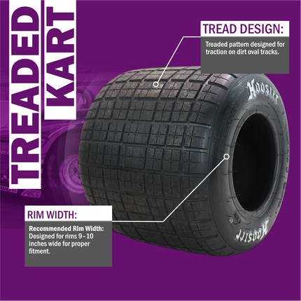 Hoosier 11970D50A Dirt Oval Treaded Kart Tire - 12.0/9.0-6 D50A Compound Bias-Ply Tire Designed for Quarter Midgets and Go-Karts  Includes Collector Miniature Tire Keychain (2 Pack)