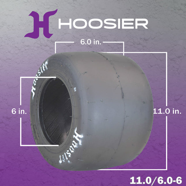 Hoosier 11.0x6.0-6 Slick Tire (12605EB1) for Electric One Wheel Hoverboards, Skateboards, MonoRide, & Unicycles; Fits Onewheel +XR, Onewheel +, Orignal Onewheel, & S Series Models (6.0/11.0-6)