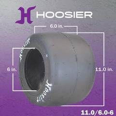 Hoosier 11.0x6.0-6 Slick Tire (12605EB1) for Electric One Wheel Hoverboards, Skateboards, MonoRide, & Unicycles; Fits Onewheel +XR, Onewheel +, Orignal Onewheel, & S Series Models (6.0/11.0-6)