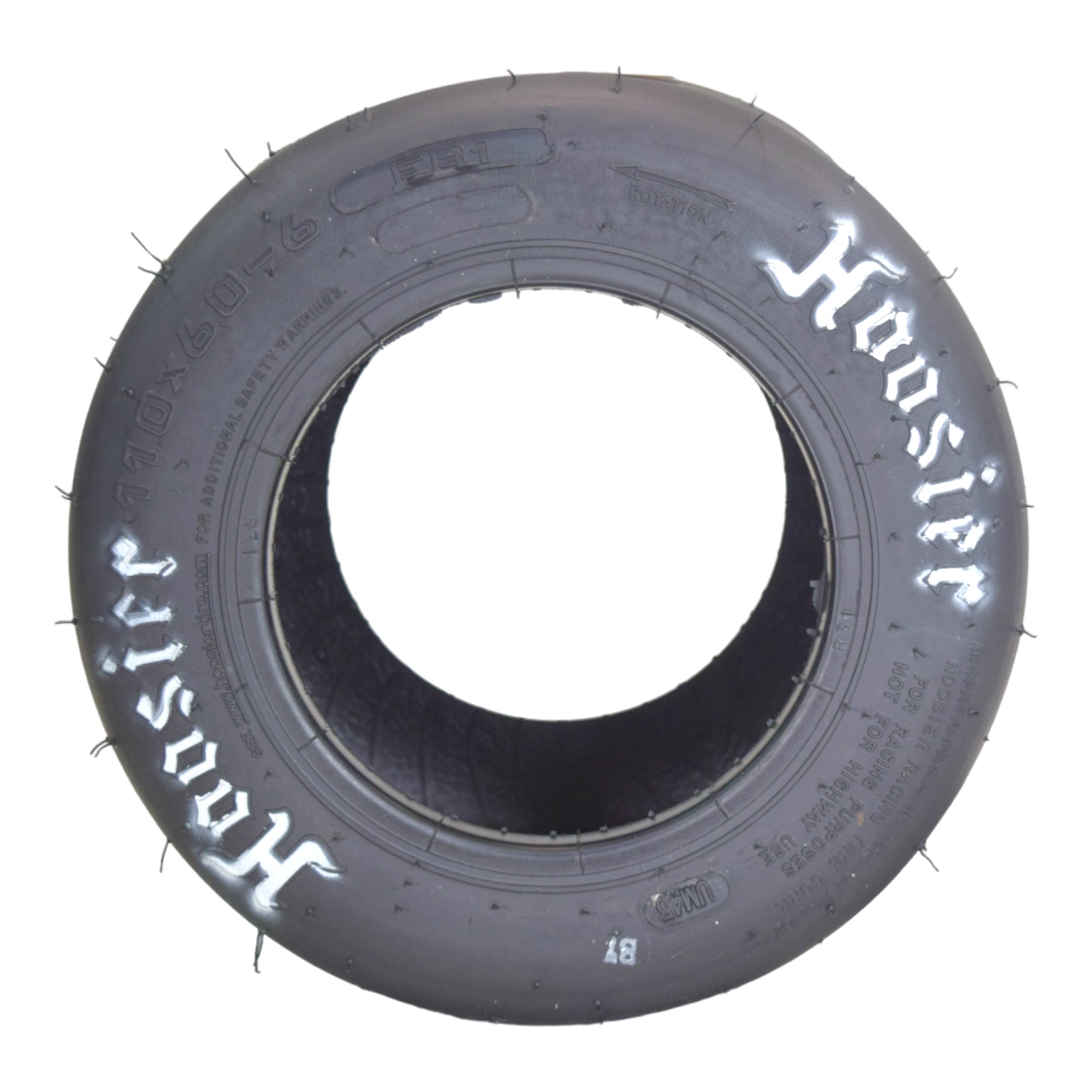 Hoosier 11.0x6.0-6 Slick Tire (12605EB1) for Electric One Wheel Hoverboards, Skateboards, MonoRide, & Unicycles; Fits Onewheel +XR, Onewheel +, Orignal Onewheel, & S Series Models (6.0/11.0-6)