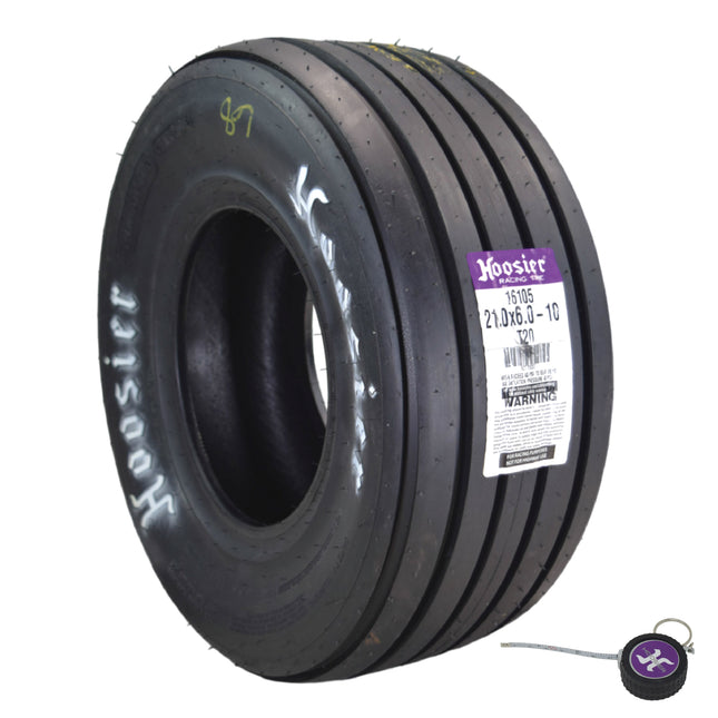 Hoosier 3 Wheeler Front Tire 21.0X6.0-10 Rib - 16105T20 for ATV Tire & Off-Road Racing with Hoosier Keychain