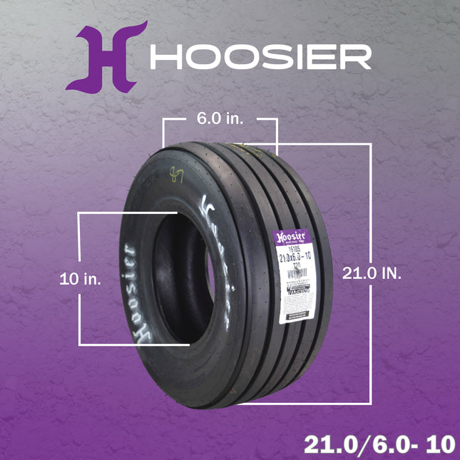 Hoosier 3 Wheeler Front Tire 21.0X6.0-10 Rib - 16105T20 for ATV Tire & Off-Road Racing with Hoosier Keychain