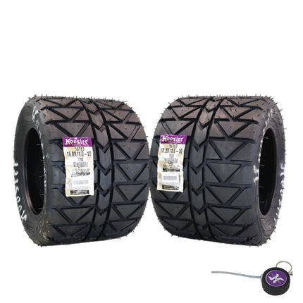 Hoosier Flat Track & TT (Tourist Trophy) Tire 18.0X11.0-10 - 16110T10 for ATV Tire & Off-Road Racing with Hoosier Keychain (2 Pk)