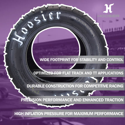 Hoosier Flat Track & TT (Tourist Trophy) Tire 18.0X11.0-10 - 16110T10 for ATV Tire & Off-Road Racing with Hoosier Keychain (2 Pk)