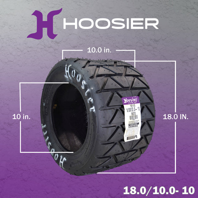 Hoosier Flat Track & TT (Tourist Trophy) Tire 18.0X10.0-10 - 16115RD20 for ATV Tire & Off-Road Racing with Hoosier Keychain