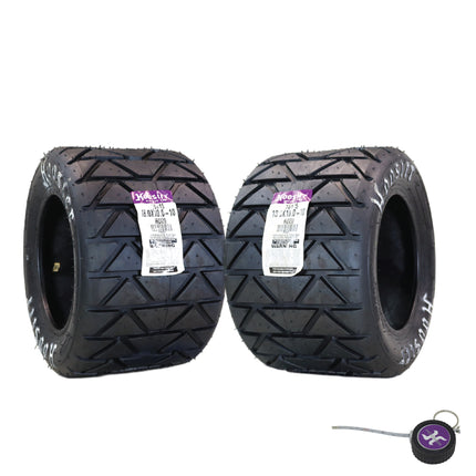 Hoosier Flat Track & TT (Tourist Trophy) Tire 18.0X10.0-10 - 16115RD20 for ATV Tire & Off-Road Racing with Hoosier Keychain (2-Pack)