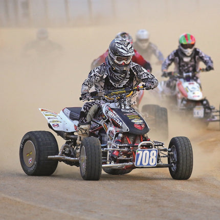 Hoosier Flat Track & TT ATV Tire Set with (2) 18.5x6.0-10 - 16130T10 Front and (2) 18.0X11.0-10 - 16110T10 Rear for Off-Road Racing with Hoosier Keychain (4-Pack)