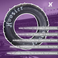 Hoosier Flat Track & TT ATV Tire Set with (2) 18.5x6.0-10 - 16130T10 Front & (2) 18.0X10.0-10 16115RD20 Rear - for Off-Road Racing with Hoosier Keychain (4-Pack)