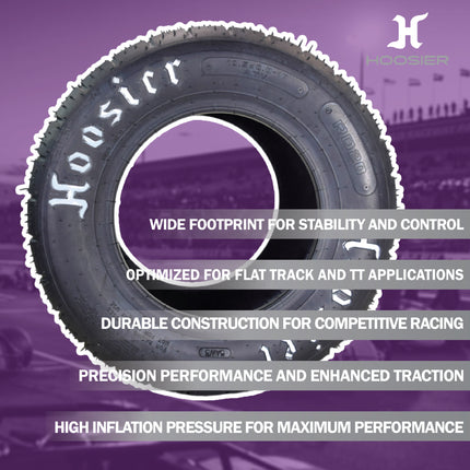 Hoosier Flat Track & TT (Tourist Trophy) Tire 18.5X8.0-10 CB - 16275RD20 for ATV Tire & Off-Road Racing with Hoosier Keychain (2 Pk)