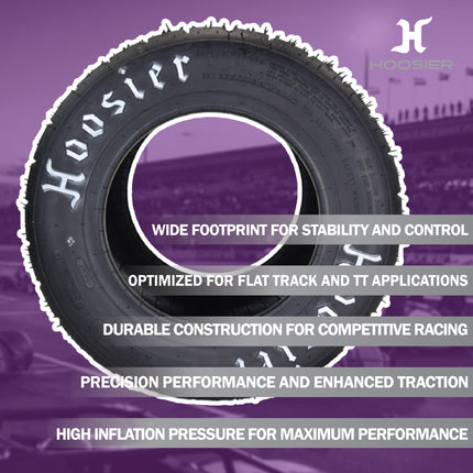 Hoosier Flat Track & TT (Tourist Trophy) Tire 18.0X10.0-10 CB - 16300RD20 for ATV Tire & Off-Road Racing with Hoosier Keychain