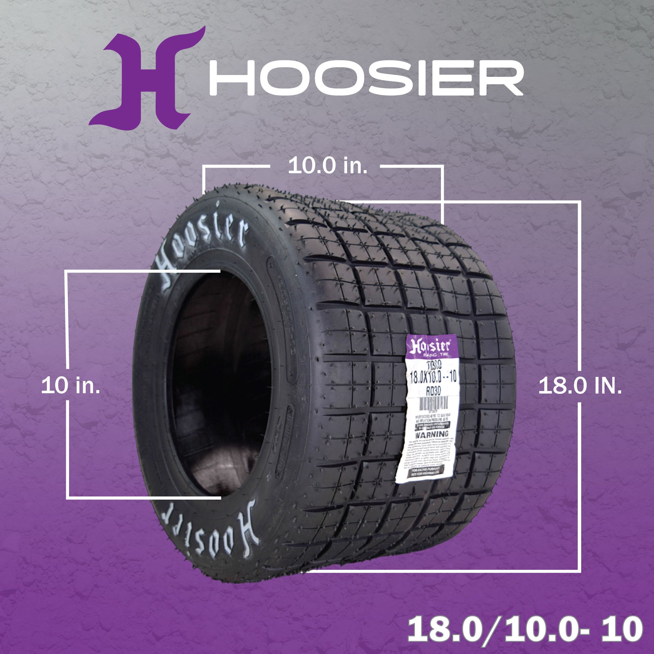 Hoosier Flat Track & TT (Tourist Trophy) Tire 18.0X10.0-10 CB - 16300RD30 for ATV Tire & Off-Road Racing with Hoosier Keychain (2 Pk)