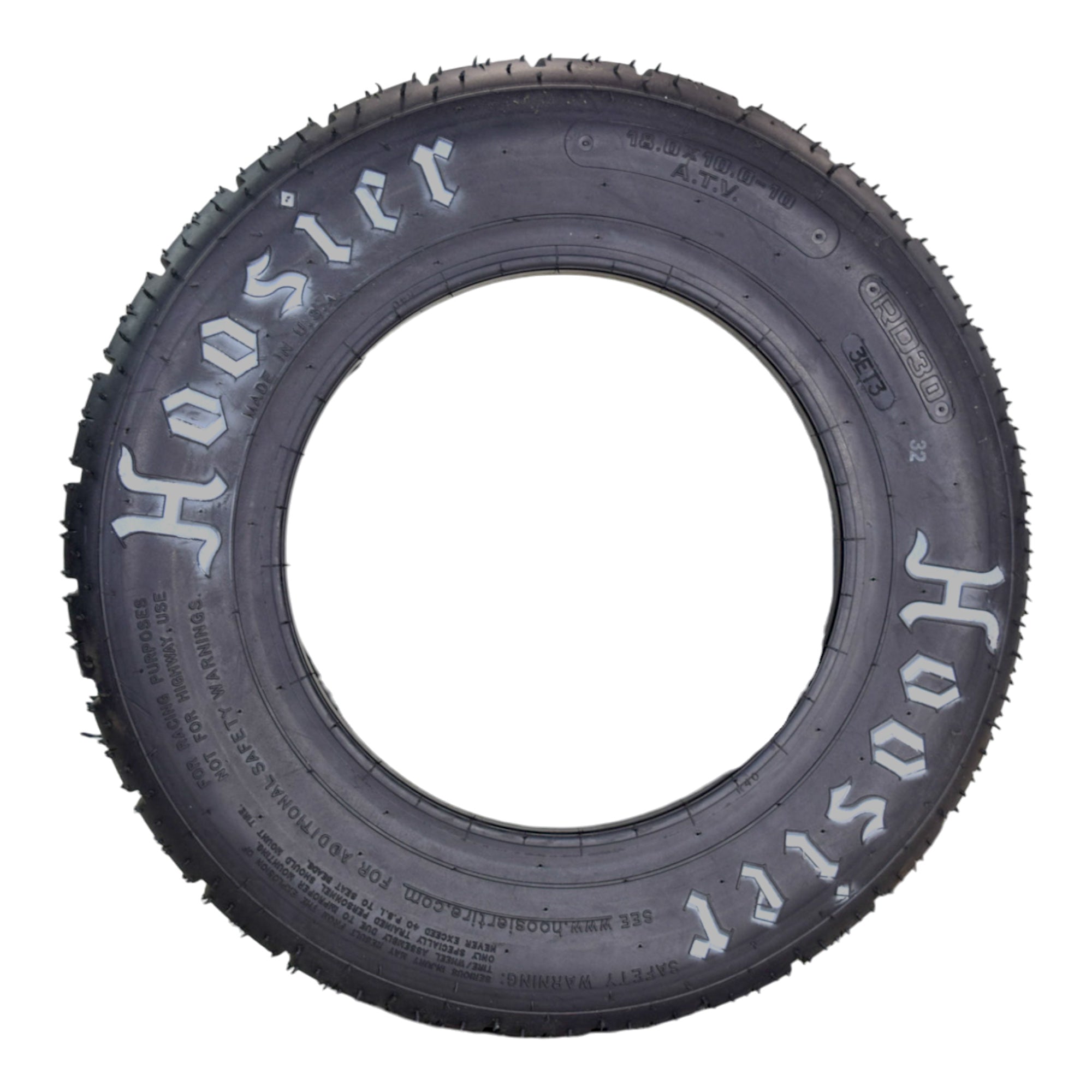 Hoosier Flat Track & TT (Tourist Trophy) Tire 18.0X10.0-10 CB - 16300RD30 for ATV Tire & Off-Road Racing with Hoosier Keychain (2 Pk)