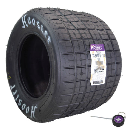 Hoosier Flat Track & TT (Tourist Trophy) Tire 18.5X10.0-10 CB - 16325D10 for ATV Tire & Off-Road Racing with Hoosier Keychain