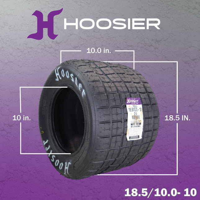 Hoosier Flat Track & TT (Tourist Trophy) Tire 18.5X10.0-10 CB - 16325D10 for ATV Tire & Off-Road Racing with Hoosier Keychain (2 Pk)
