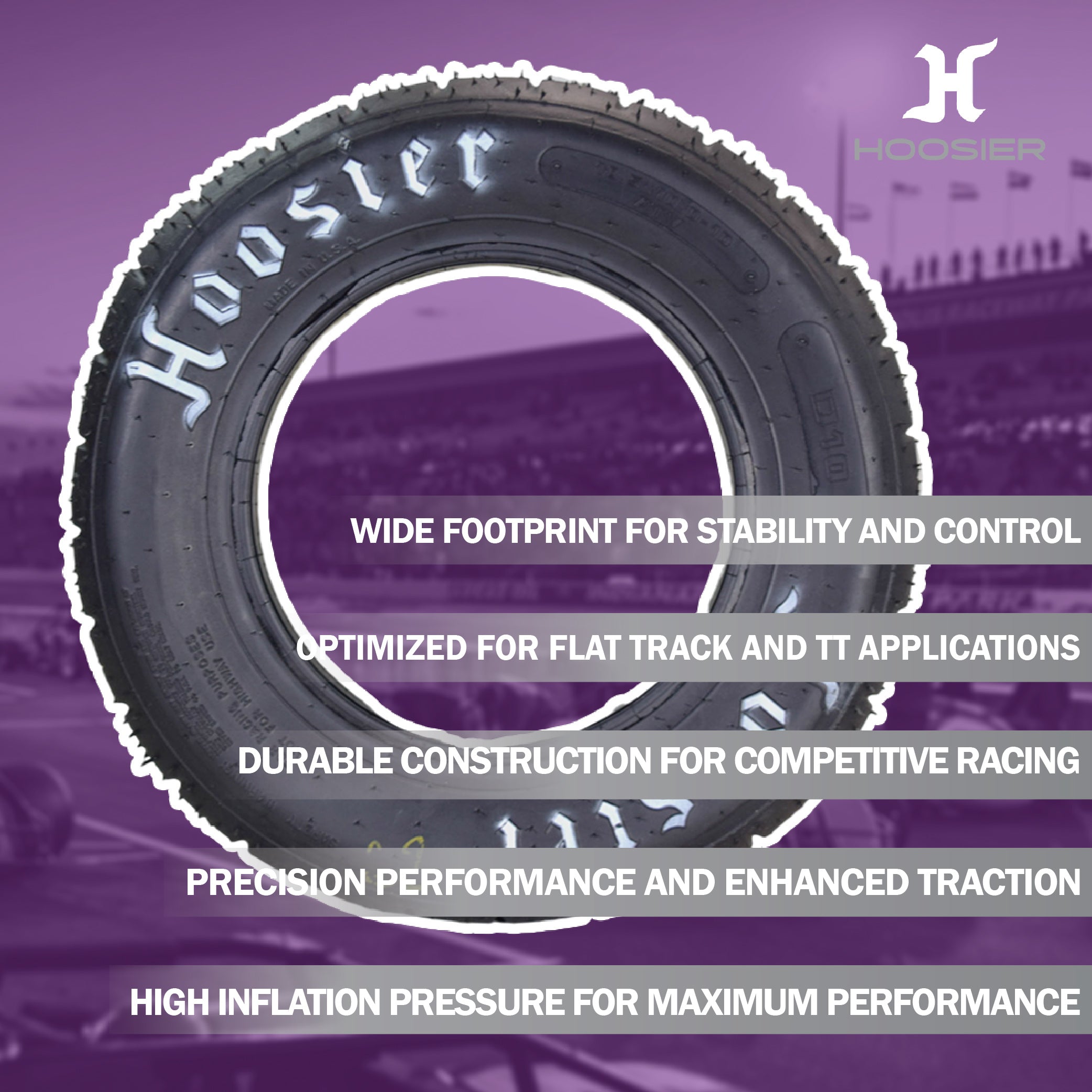 Hoosier Flat Track & TT (Tourist Trophy) Tire 18.5X10.0-10 CB - 16325D10 for ATV Tire & Off-Road Racing with Hoosier Keychain (2 Pk)