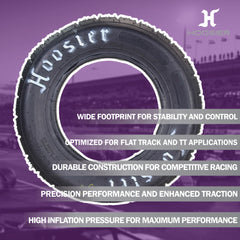 Hoosier Flat Track & TT (Tourist Trophy) Tire 18.5X10.0-10 CB - 16325D10 for ATV Tire & Off-Road Racing with Hoosier Keychain (2 Pk)