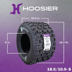 Hoosier ATV MX Tire Set with (2) 20.5X6.0-10 MX150 Front & (2) 18.0X10.0-8 MX150 Rear Tires for Off-Road Motocross Racing with Hoosier Keychain
