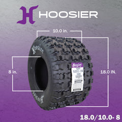 Hoosier ATV MX Tire Set with (2) 20.5X6.0-10 MX150 Front & (2) 18.0X10.0-8 MX200 Rear Tires for Off-Road Motocross Racing with Hoosier Keychain