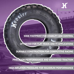 Hoosier ATV MX Tire Set with (2) 20.5X6.0-10 MX150 Front & (2) 18.0X10.0-8 MX200 Rear Tires for Off-Road Motocross Racing with Hoosier Keychain