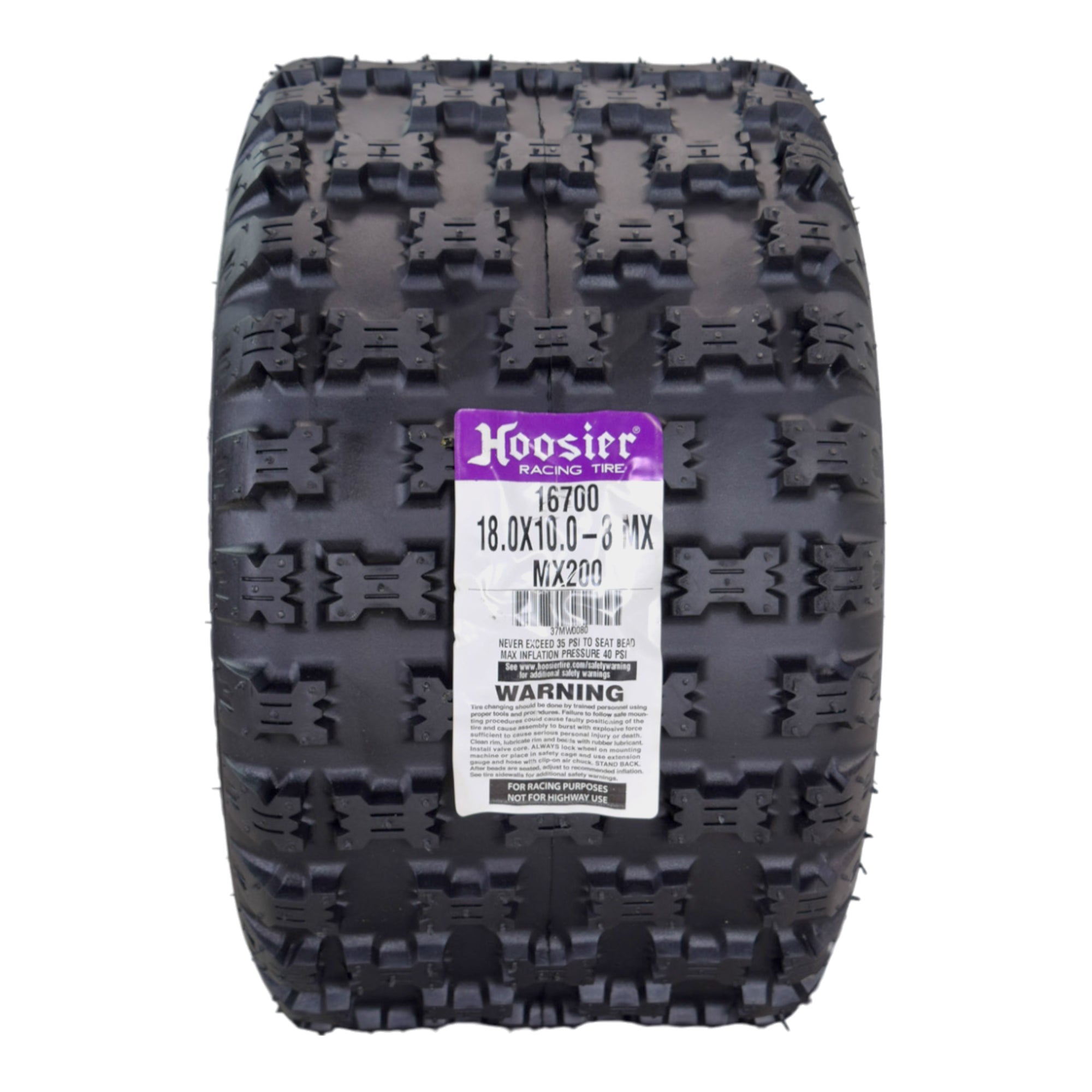 Hoosier ATV MX Rear Tires 18.0X10.0-8 16700MX200 for Motocross Off-Road Racing with Hoosier Keychain (2-Pack)