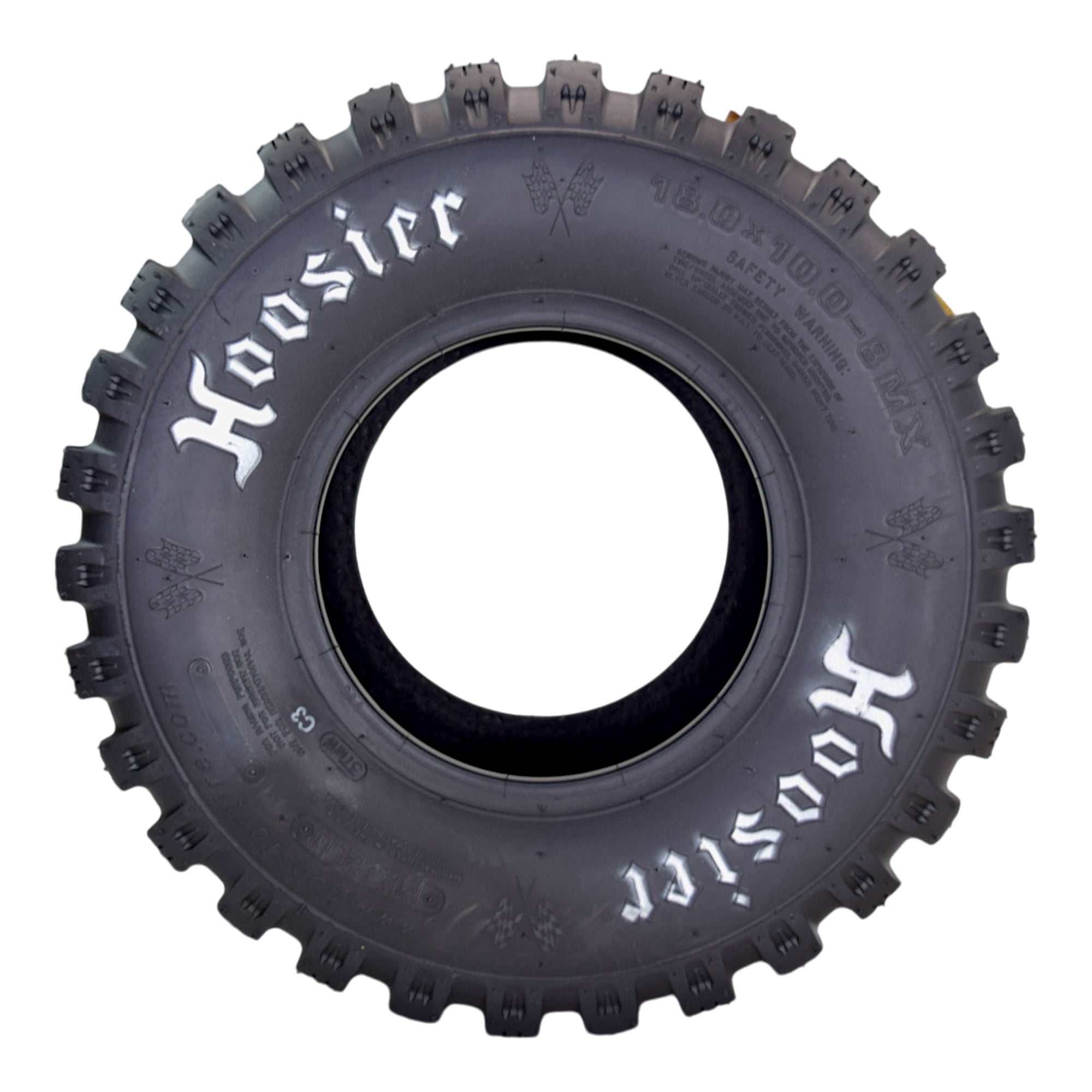Hoosier ATV MX Rear Tires 18.0X10.0-8 16700MX200 for Motocross Off-Road Racing with Hoosier Keychain (2-Pack)
