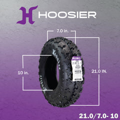 Hoosier Front ATV Tires 21.0X7.0-10 XC200 for Off-Road Racing with Hoosier Keychain (2-Pack)