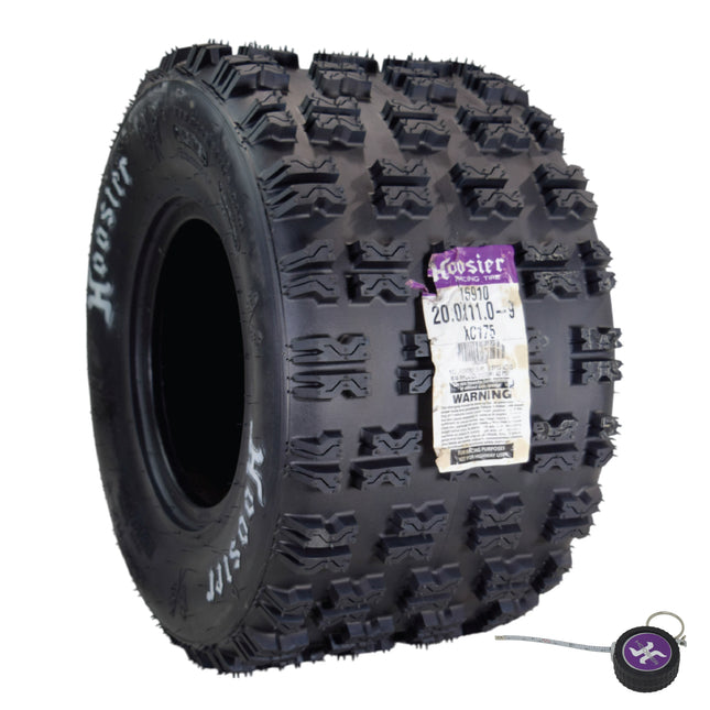 Hoosier ATV Mud Rear Tire 20.0X11.0-9 XC175 for Off-Road Racing with Hoosier Keychain