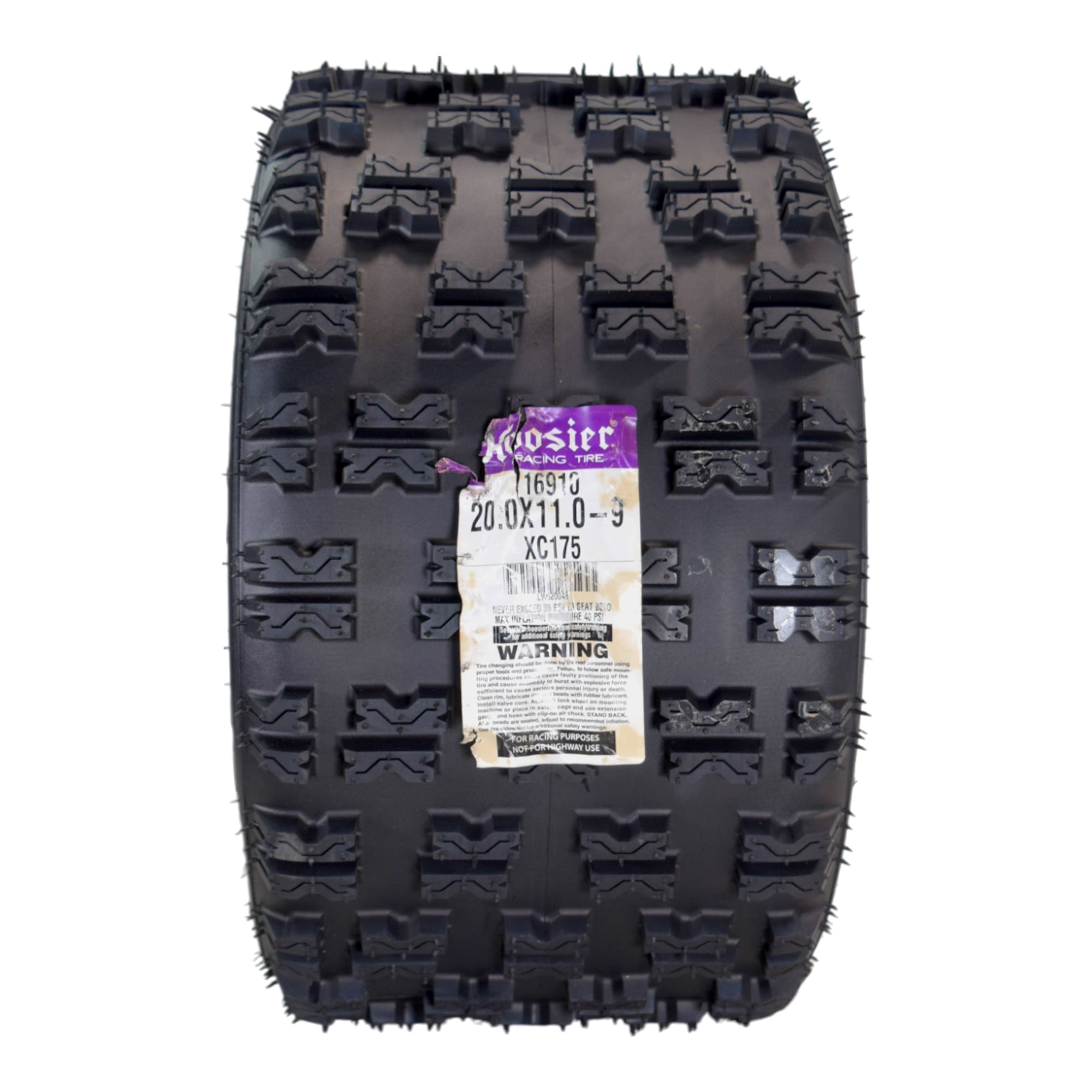 Hoosier ATV Mud Rear Tires 20.0X11.0-9 XC175 for Off-Road Racing with Hoosier Keychain (2-Pack)