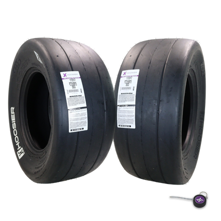 Hoosier 17317 D.O.T. Drag Radial Tire (P275/60R15) | 27.7" x 9.8" Track & Racing Tire with Solid White Letters – Includes Collector Rubber Tire Keychain (2 Pack)
