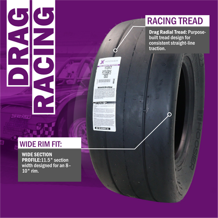 Hoosier 17317 D.O.T. Drag Radial Tire (P275/60R15) | 27.7" x 9.8" Track & Racing Tire with Solid White Letters – Includes Collector Rubber Tire Keychain (2 Pack)