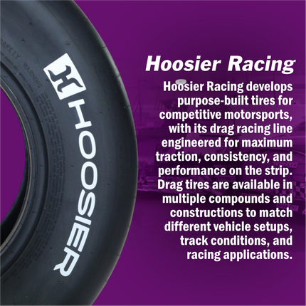 Hoosier 17317 D.O.T. Drag Radial Tire (P275/60R15) | 27.7" x 9.8" Track & Racing Tire with Solid White Letters – Includes Collector Rubber Tire Keychain (2 Pack)