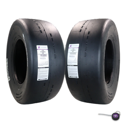 Hoosier 17375DR3 D.O.T. Radial Drag Racing Tire P275/60R15 with DR3 Compound and Solid White Letters – Includes Collector Miniature Tire Keychain (2 Pack)