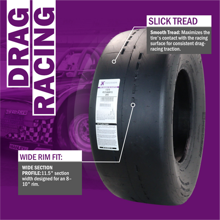 Hoosier 17375DR3 D.O.T. Radial Drag Racing Tire P275/60R15 with DR3 Compound and Solid White Letters – Includes Collector Miniature Tire Keychain (2 Pack)