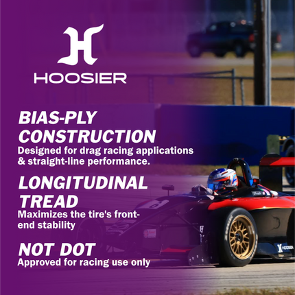 Hoosier 18150D06 Rear Drag Racing Slick - 28.0/10.0-15 D06 Compound Bias-Ply Tire Designed for Superior Grip and Consistent ETs  Includes Collector Miniature Tire Keychain