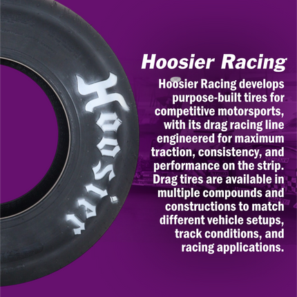 Hoosier 18150D06 Rear Drag Racing Slick - 28.0/10.0-15 D06 Compound Bias-Ply Tire Designed for Superior Grip and Consistent ETs  Includes Collector Miniature Tire Keychain