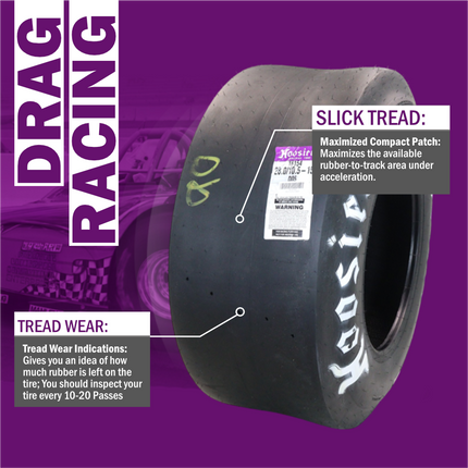 Hoosier 18154D05 Rear Drag Slick - 28.0/10.5-15 D05 Compound Stiff Sidewall Tire Engineered for No-Prep Drag Racing Traction  Includes Collector Miniature Tire Keychain