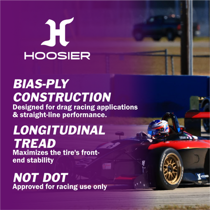 Hoosier 18154D05 Rear Drag Slick - 28.0/10.5-15 D05 Compound Stiff Sidewall Tire Engineered for No-Prep Drag Racing Traction  Includes Collector Miniature Tire Keychain (2 Pack)