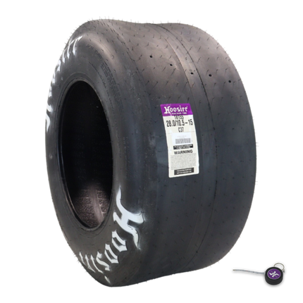 Hoosier 18155C07 Rear Drag Slick - 28.0/10.5-15 C07 Compound Stiff Sidewall Tire Designed for Superior Strip Performance Includes Collector Miniature Tire Keychain